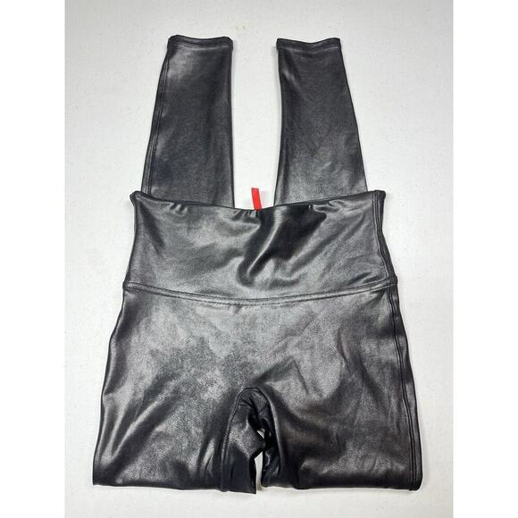 Spanx Fuax Leather Pull On Black Legging Casual Womens Size M - Picture 1 of 7